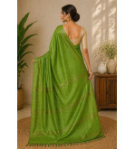 Pure Tasar Silk Dyed Saree for Women | Handloom Certified | Silk Mark | Elegant Traditional Saree with Blouse (6.5m)