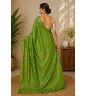 copy of copy of copy of copy of Tasar Gheecha Sataple Silk Saree for Women | Handcrafted Screen Print | Traditional Ethnic Wear
