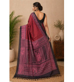 copy of copy of copy of Tasar Gheecha Sataple Silk Saree for Women | Handcrafted Screen Print | Traditional Ethnic Wear | 6.5 Me