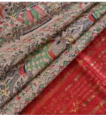 Pure Tasar Tasar Silk Printed Saree for Women | Handloom Certified | Silk Mark | Traditional Ethnic Saree with Blouse