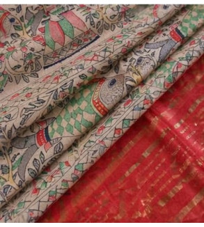 copy of copy of copy of copy of Tasar Gheecha Sataple Silk Saree for Women | Handcrafted Screen Print | Traditional Ethnic Wear