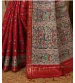 copy of copy of copy of copy of Tasar Gheecha Sataple Silk Saree for Women | Handcrafted Screen Print | Traditional Ethnic Wear