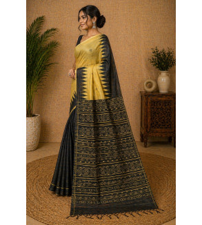 copy of copy of copy of copy of copy of Tasar Gheecha Sataple Silk Saree for Women | Handcrafted Screen Print | Traditional Ethn