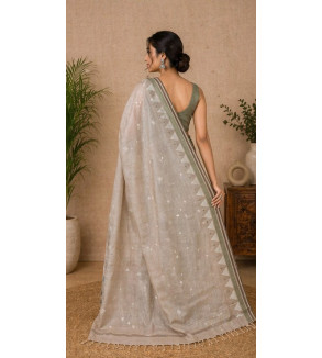Tasar Tasar Silk Boota Saree | Pure Handloom Silk | Elegant Traditional Saree with Blouse Piece | Silk Mark Certified