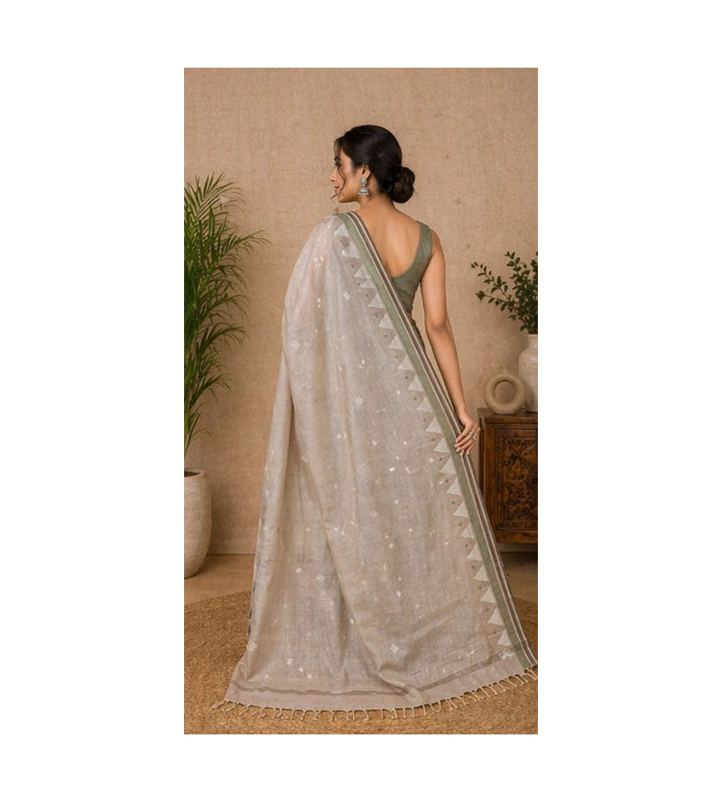 Tasar Tasar Silk Boota Saree | Pure Handloom Silk | Elegant Traditional Saree with Blouse Piece | Silk Mark Certified