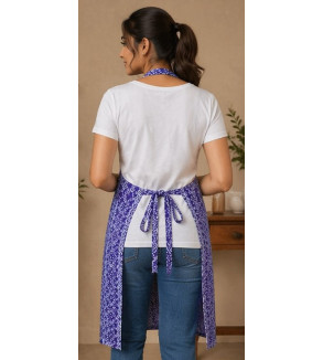 Cotton Kitchen Apron for Women & Men | Double Layer Fabric | Adjustable Neck Strap | Stylish Printed Cooking Apron