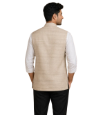 Tasar Gheecha Silk Bandi for Men | Handloom Nehru Jacket | Natural Color | Ethnic Wear | Sizes 44