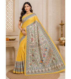 copy of copy of copy of copy of copy of copy of Tasar Gheecha Sataple Silk Saree for Women | Handcrafted Screen Print | Traditio