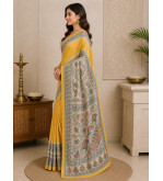 copy of copy of copy of copy of copy of copy of Tasar Gheecha Sataple Silk Saree for Women | Handcrafted Screen Print | Traditio