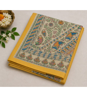 copy of copy of copy of copy of copy of copy of Tasar Gheecha Sataple Silk Saree for Women | Handcrafted Screen Print | Traditio