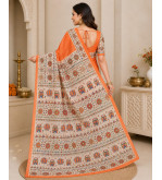 Tasar Tasar Silk Printed Saree for Women | Handloom Certified | Silk Mark | Traditional Ethnic Saree with Blouse