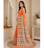copy of copy of copy of copy of copy of copy of copy of Tasar Gheecha Sataple Silk Saree for Women | Handcrafted Screen Print |
