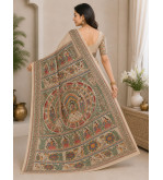 copy of copy of copy of copy of copy of copy of Tasar Gheecha Sataple Silk Saree for Women | Handcrafted Screen Print | Traditio