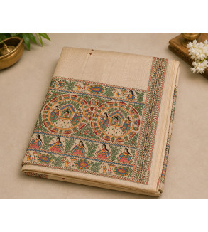 Tasar Tasar Silk Printed Saree for Women | Handloom Certified | Silk Mark | Traditional Ethnic Saree with Blouse