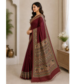 copy of copy of copy of copy of copy of copy of copy of Tasar Gheecha Sataple Silk Saree for Women | Handcrafted Screen Print |