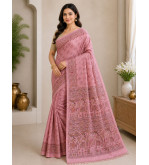 Tasar Tasar Silk Printed Saree for Women | Handloom Certified | Silk Mark | Traditional Ethnic Saree with Blouse